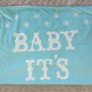 Target Limited Edition Baby It's Cold Outside Blanket Aqua Blue White Snowflakes